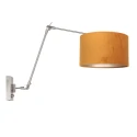 wall luminaire PRESTIGE CHIC cylindrical, with switch, with shade, with jointed arm, with plug E27 IP20, steel brushed dimmable