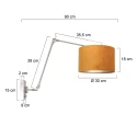 wall luminaire PRESTIGE CHIC cylindrical, with switch, with shade, with jointed arm, with plug E27 IP20, steel brushed dimmable
