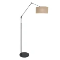 floor lamp PRESTIGE CHIC cylindrical, with switch, with shade, with jointed arm E27 IP20, black matt 