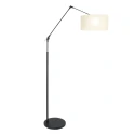floor lamp PRESTIGE CHIC cylindrical, with switch, with shade, with jointed arm E27 IP20, black matt 