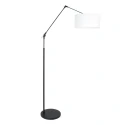Steinhauer floor lamp PRESTIGE CHIC cylindrical, with switch, with shade, with jointed arm E27 IP20, black matt 