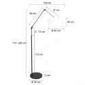 Steinhauer floor lamp PRESTIGE CHIC cylindrical, with switch, with shade, with jointed arm E27 IP20, black matt 