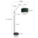 Steinhauer floor lamp PRESTIGE CHIC cylindrical, with switch, with shade, with jointed arm E27 IP20, black matt 