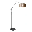 floor lamp PRESTIGE CHIC cylindrical, with switch, with shade, with jointed arm E27 IP20, black matt 