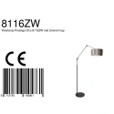 Steinhauer floor lamp PRESTIGE CHIC cylindrical, with switch, with shade, with jointed arm E27 IP20, black matt 