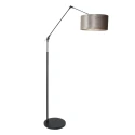 Steinhauer floor lamp PRESTIGE CHIC cylindrical, with switch, with shade, with jointed arm E27 IP20, black matt 