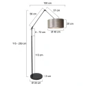 Steinhauer floor lamp PRESTIGE CHIC cylindrical, with switch, with shade, with jointed arm E27 IP20, black matt 
