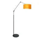 floor lamp PRESTIGE CHIC cylindrical, with switch, with shade, with jointed arm, with plug E27 IP20, black matt 