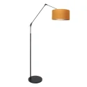 Steinhauer floor lamp PRESTIGE CHIC cylindrical, with switch, with shade, with jointed arm, with plug E27 IP20, black matt 
