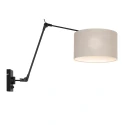 wall luminaire PRESTIGE CHIC cylindrical, with switch, with shade, with jointed arm, with plug E27 IP20, black matt dimmable