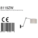 Steinhauer wall luminaire PRESTIGE CHIC cylindrical, with switch, with shade, with jointed arm, with plug E27 IP20, black matt dimmable