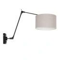 Steinhauer wall luminaire PRESTIGE CHIC cylindrical, with switch, with shade, with jointed arm, with plug E27 IP20, black matt dimmable