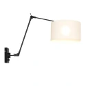wall luminaire PRESTIGE CHIC cylindrical, with switch, with shade, with jointed arm, with plug E27 IP20, black matt dimmable