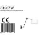 Steinhauer wall luminaire PRESTIGE CHIC cylindrical, with switch, with shade, with jointed arm, with plug E27 IP20, black matt dimmable