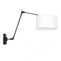 Steinhauer wall luminaire PRESTIGE CHIC cylindrical, with switch, with shade, with jointed arm, with plug E27 IP20, black matt dimmable
