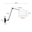 Steinhauer wall luminaire PRESTIGE CHIC cylindrical, with switch, with shade, with jointed arm, with plug E27 IP20, black matt dimmable