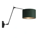 wall luminaire PRESTIGE CHIC cylindrical, with switch, with shade, with jointed arm, with plug E27 IP20, black matt dimmable