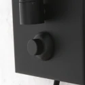Steinhauer wall luminaire PRESTIGE CHIC cylindrical, with switch, with shade, with jointed arm, with plug E27 IP20, black matt dimmable