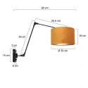 Steinhauer wall luminaire PRESTIGE CHIC cylindrical, with switch, with shade, with jointed arm, with plug E27 IP20, black matt dimmable