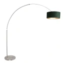 floor lamp SPARKLED LIGHT cylindrical, with switch, with shade, with plug, adjustable E27 IP20, steel brushed 