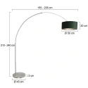 Steinhauer floor lamp SPARKLED LIGHT cylindrical, with switch, with shade, with plug, adjustable E27 IP20, steel brushed 