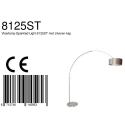Steinhauer floor lamp SPARKLED LIGHT cylindrical, with switch, with shade, with plug, adjustable E27 IP20, steel brushed 