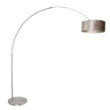 Steinhauer floor lamp SPARKLED LIGHT cylindrical, with switch, with shade, with plug, adjustable E27 IP20, steel brushed 