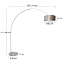 Steinhauer floor lamp SPARKLED LIGHT cylindrical, with switch, with shade, with plug, adjustable E27 IP20, steel brushed 