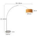 Steinhauer floor lamp SPARKLED LIGHT cylindrical, with switch, with shade, with plug, adjustable E27 IP20, steel brushed 