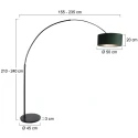 Steinhauer floor lamp SPARKLED LIGHT cylindrical, with switch, with shade, with plug, adjustable E27 IP20, black matt 