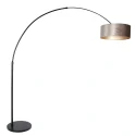 floor lamp SPARKLED LIGHT cylindrical, with switch, with shade, with plug, adjustable E27 IP20, black matt 
