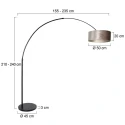 Steinhauer floor lamp SPARKLED LIGHT cylindrical, with switch, with shade, with plug, adjustable E27 IP20, black matt 