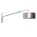 Steinhauer wall luminaire ELEGANT CLASSY with switch, with shade, with strain relief, with plug, adjustable E27 IP20, black matt 