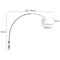 Steinhauer Luminaire mural SPARKLED LIGHT cylindrique, avec abat-jour, réglable E27 IP20, noir mat 