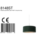 Steinhauer pendant luminaire SPARKLED LIGHT cylindrical, with shade E27 IP20, steel brushed dimmable