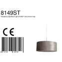 Steinhauer pendant luminaire SPARKLED LIGHT cylindrical, with shade E27 IP20, steel brushed dimmable