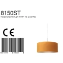 Steinhauer pendant luminaire SPARKLED LIGHT cylindrical, with shade E27 IP20, steel brushed dimmable