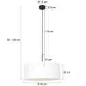 Steinhauer pendant luminaire SPARKLED LIGHT cylindrical, with shade E27 IP20, black matt dimmable