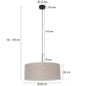 pendant luminaire SPARKLED LIGHT cylindrical, with shade E27 IP20