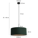 Steinhauer pendant luminaire SPARKLED LIGHT cylindrical, with shade E27 IP20, black matt dimmable