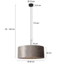 Steinhauer pendant luminaire SPARKLED LIGHT cylindrical, with shade E27 IP20, black matt dimmable
