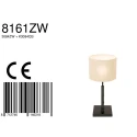 Steinhauer table lamp STANG up, short, with switch, with shade, with plug E27 IP20, black matt dimmable