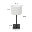 Steinhauer table lamp STANG up, short, with switch, with shade, with plug E27 IP20, black matt dimmable