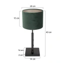 Steinhauer table lamp STANG up, short, with switch, with shade, with plug E27 IP20, black matt dimmable