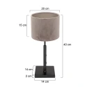 Steinhauer table lamp STANG up, short, with switch, with shade, with plug E27 IP20, black matt dimmable