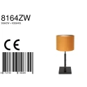 Steinhauer table lamp STANG up, short, with switch, with shade, with plug E27 IP20, black matt dimmable