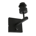 Steinhauer wall luminaire STANG up, cylindrical, with shade E27 IP20, black matt dimmable