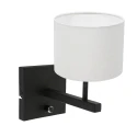 wall luminaire STANG up, cylindrical, with shade E27 IP20, black matt dimmable