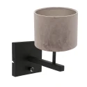 wall luminaire STANG up, cylindrical, with shade E27 IP20, black matt dimmable