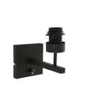 Steinhauer wall luminaire STANG up, cylindrical, with shade E27 IP20, black matt dimmable
